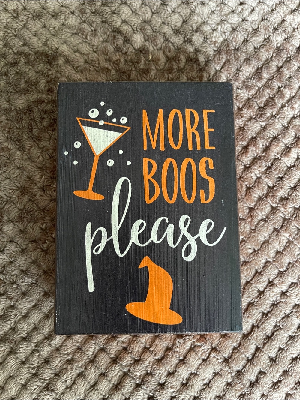 Halloween 'More Boos Please' Black and Orange Decorative Sign